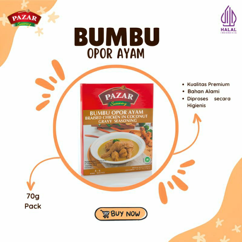 

Bumbu Opor Ayam | Pazar Pack (70g)