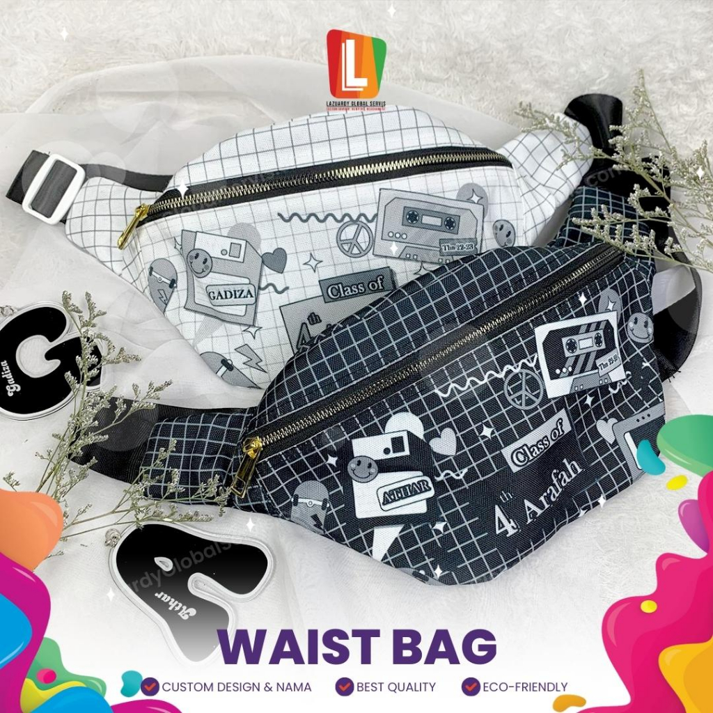 Waist Bag Custom / Tas Selempang / Tas Waistbag Custom Printing
