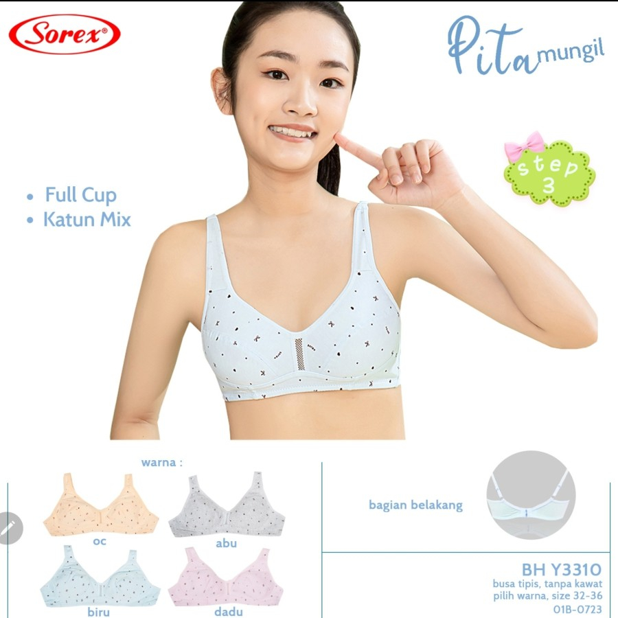 3Pcs Bra Remaja Mini Bra Abg Step 3 Sorex Young Seri 3310 Tanpa Kawat