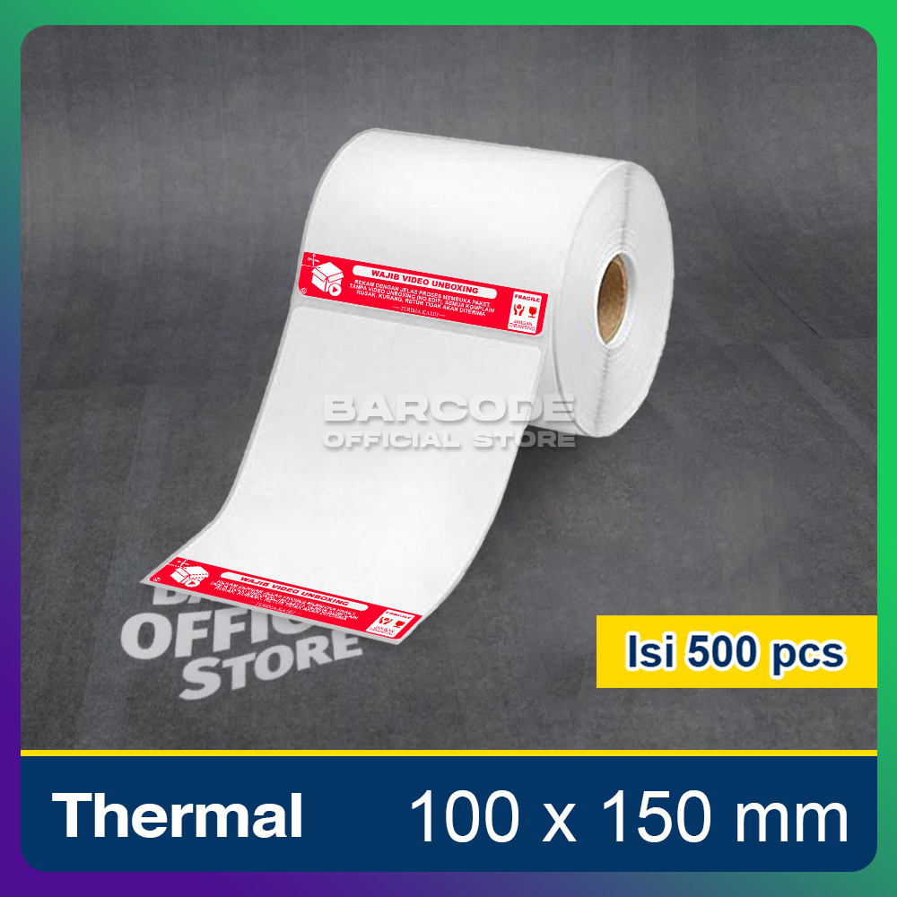 

Label Unboxing Termal 100x150mm / 100 x 150 / 100x150 mm Core Kecil 500 Pcs A6