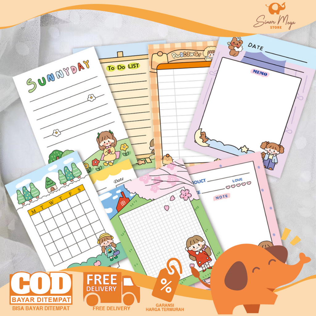 

Yejin Sunny Day Planning Memopad / Memo Note Lucu