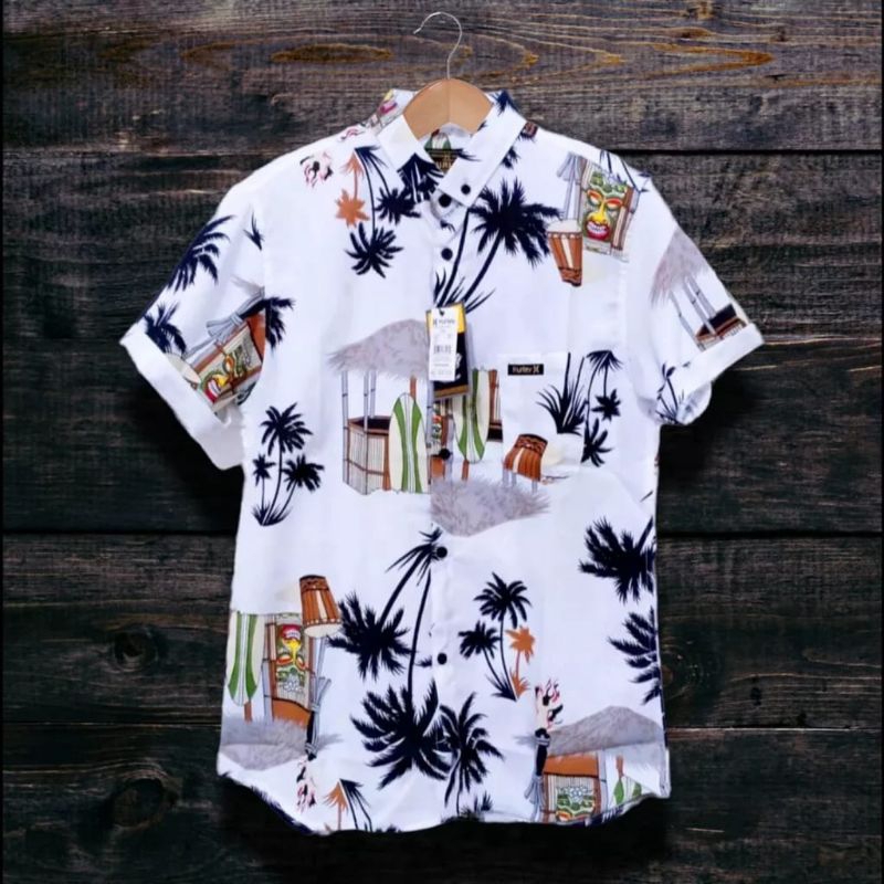 Kemeja pria motif pantai hawai lengan pendek pria full printing terbaru 2026 kemeja Distro terbaru G