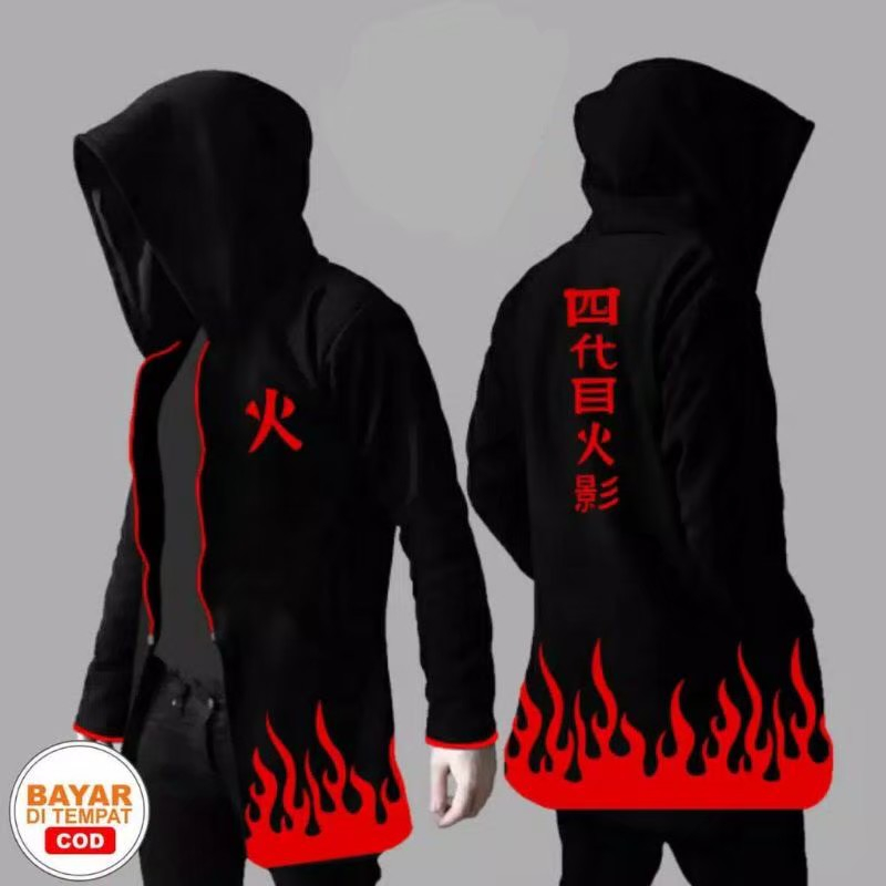 JUBAH HOKAGE NARUTO YONDAIME PUTIH - JAKET NARUTO YONDAIME HOKAGE KONOHA - SWEATER HOODIE NARUTO HOK
