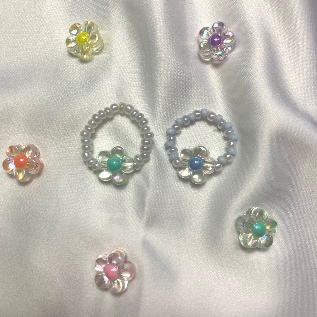 BEADS RING PLUM BLOSSOM | CINCIN MANIK BUNGA PLUM BLOSSOM WARNA-WARNI