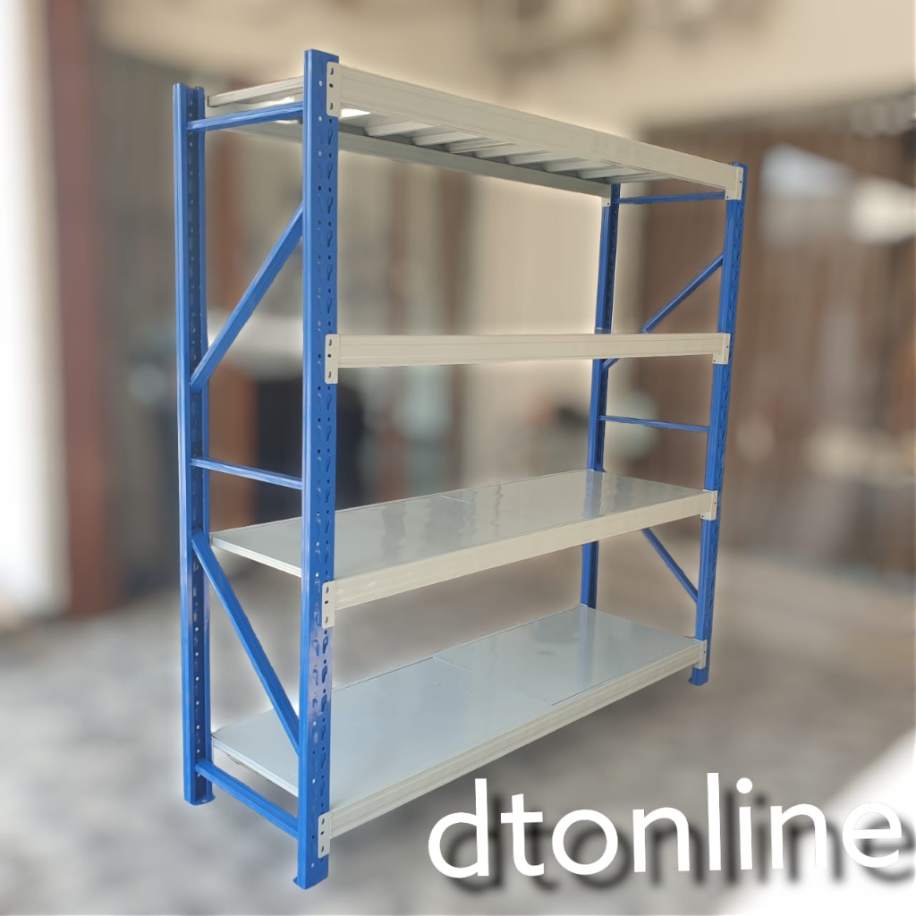 Rak Gudang Medium Duty 500 kg Tinggi 2 Meter . Rak Besi Serbaguna