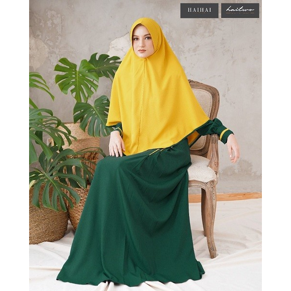PROMO GAMIS HAIHAI GM 62 062 FOREST GREEN ORIGINAL BY HAITWO FASHION DRESS BAJU BUSANA MUSLIM WANITA