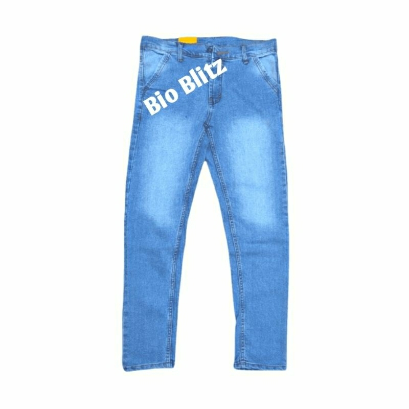 Celana Jeans Panjang Pria Cowok Dewasa Skinny Slim fit Pensil Melar Bahan  Denim Stretch