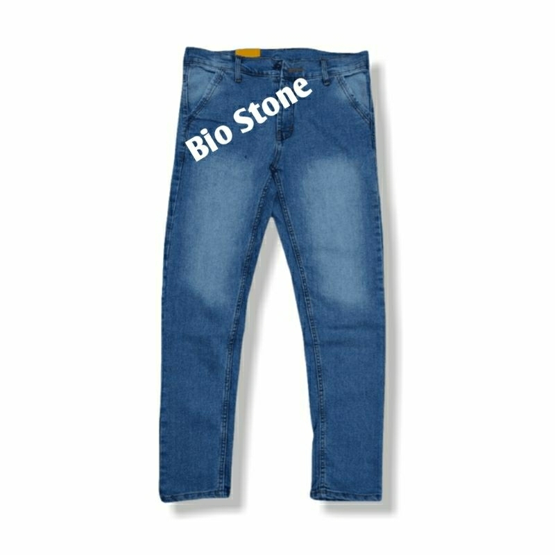 Celana Jeans Panjang Pria Cowok Dewasa Skinny Slim fit Pensil Melar Bahan  Denim Stretch