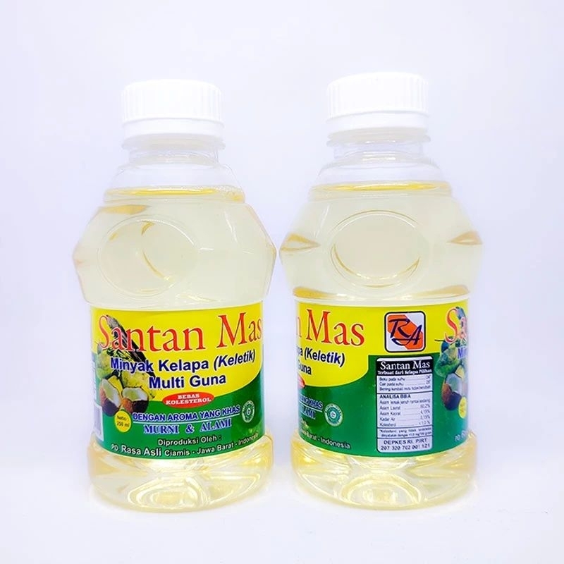 

Paket 2 Botol Minyak Kletik Santan Mas Minyak Klapa multiguna 250ml