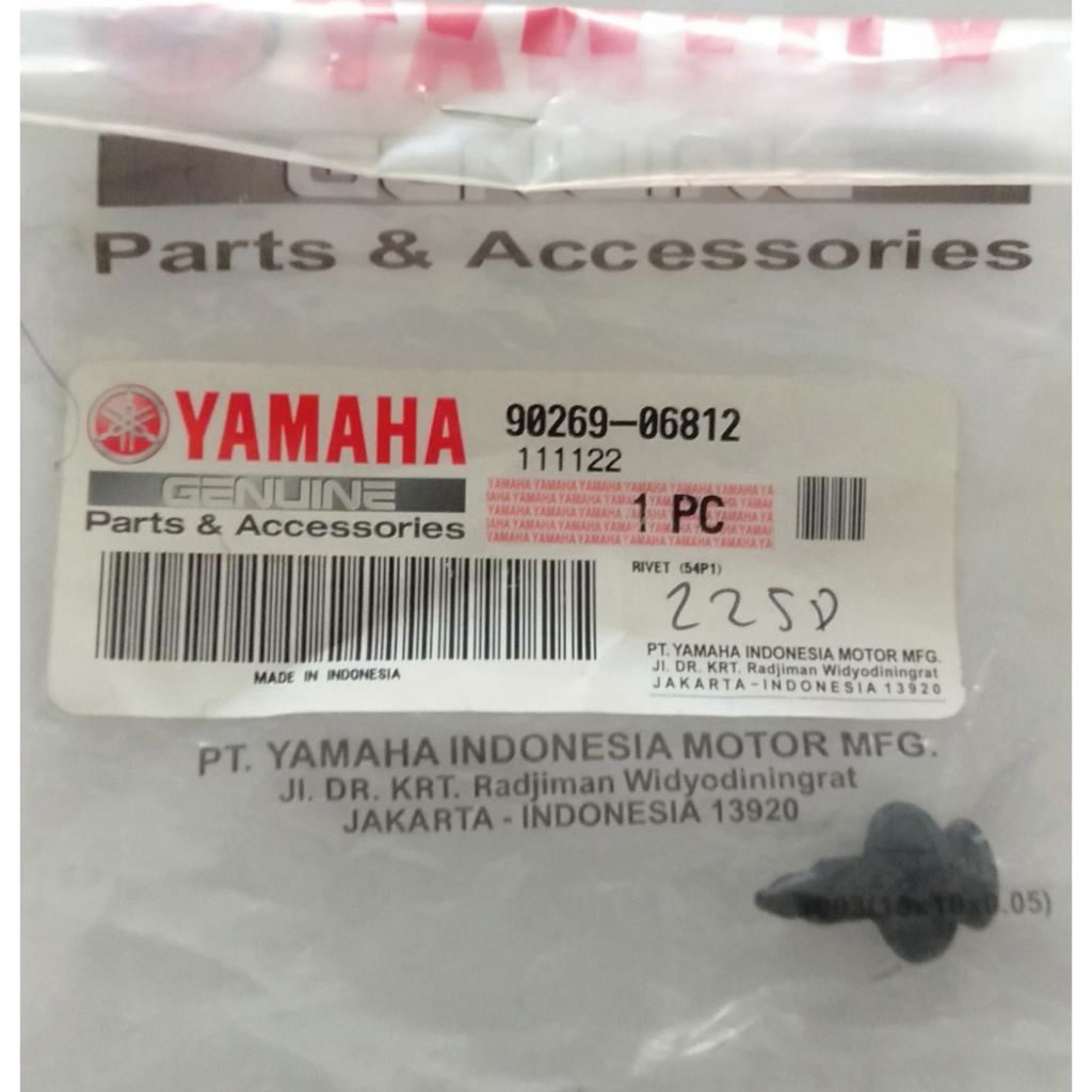 RIVET (54P1) / BAUT KLIP PLASTIK SLEBOR BELAKANG - MIO J / R15 ( 90269-06812 )