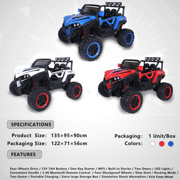 Mainan Mobil Aki Anak Jeep PJ 8604 Kyrakidz