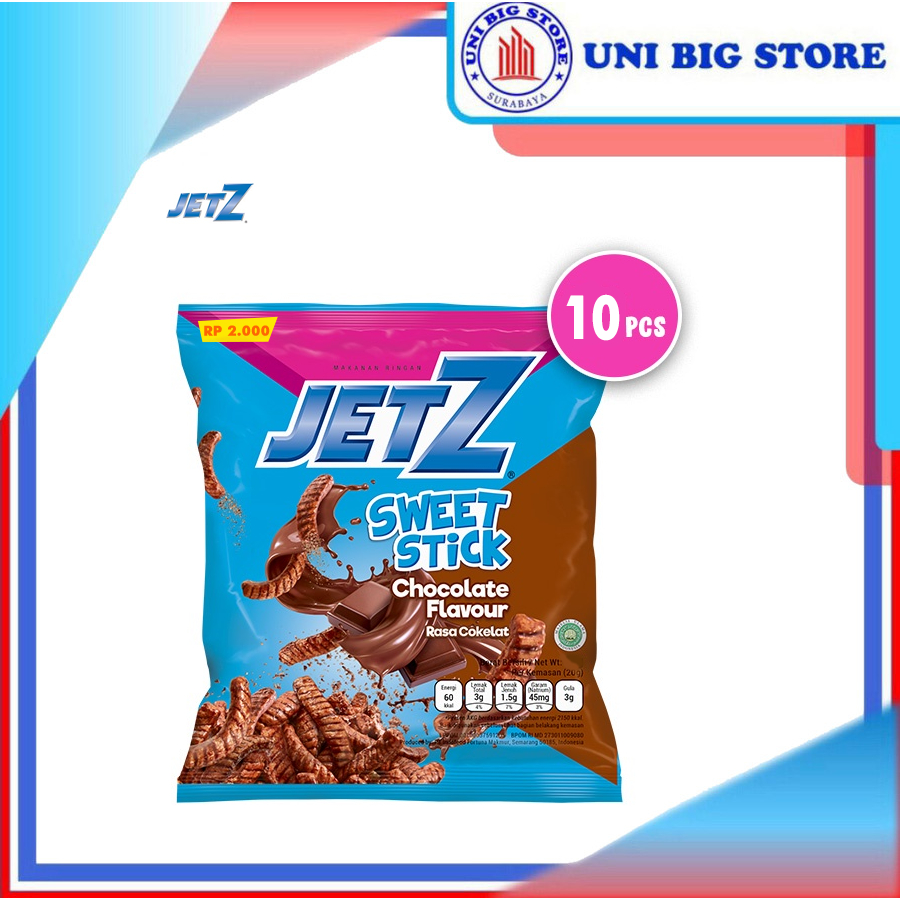 

Jetz Sweet Stick Chocolate Coklat Stik 18 gr x 10 pcs Renteng