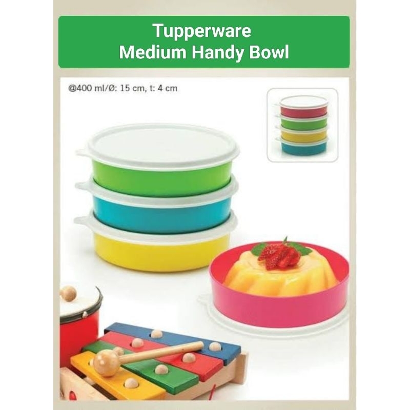 Tupperware Medium Handy Bowl / Tempat Makan Warna warni 400ml