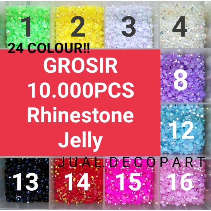 GROSIR 10000pcs rhinestone jelly 3mm / candy rhinestone