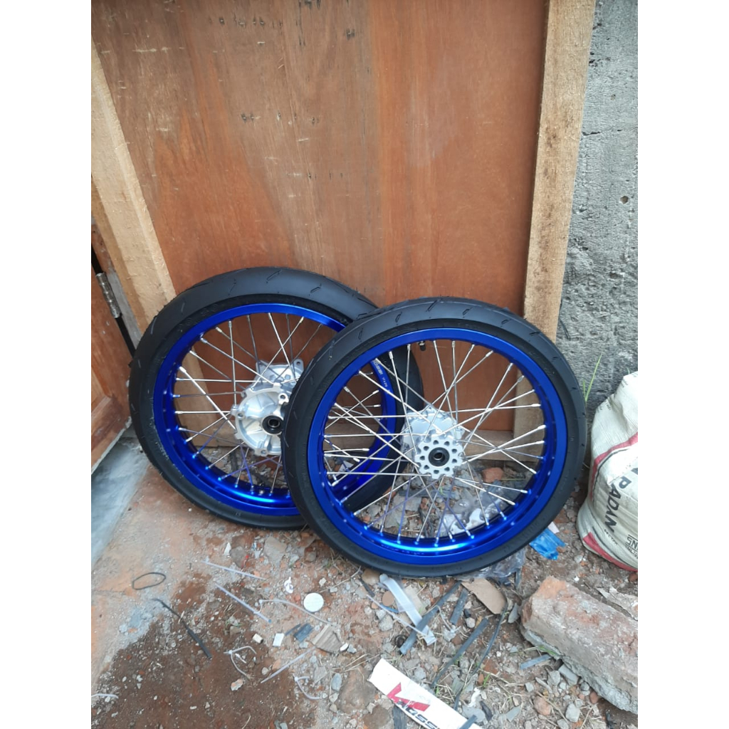 wheelset semi cacing crf 150 l roda set crf150l ban primax sk 01 baru