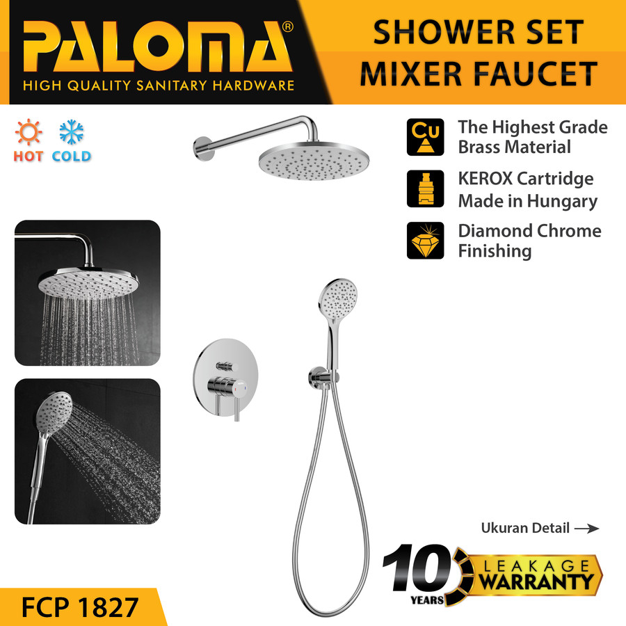 FCP 1827 PALOMA FCP 1827 Shower Tanam Concealed Set Mixer Keran Handshower Rainshower Kran Air Panas