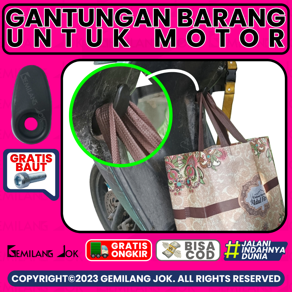 Cantolan Gantungan Barang Hook Motor