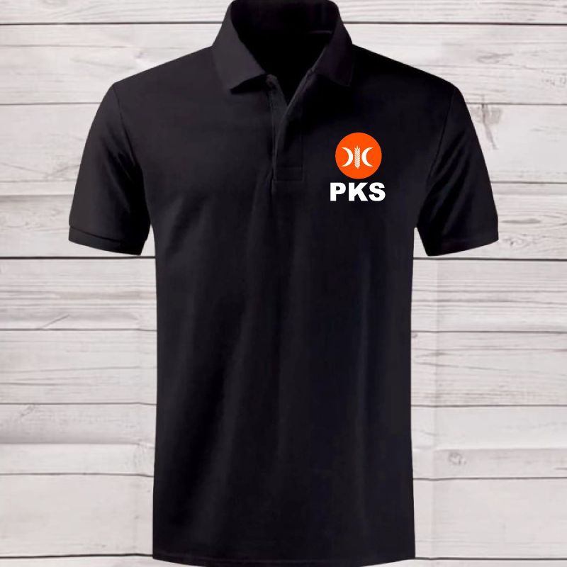 kaos kerah pks / baju kerah logo pks 2024 logo dada kiri