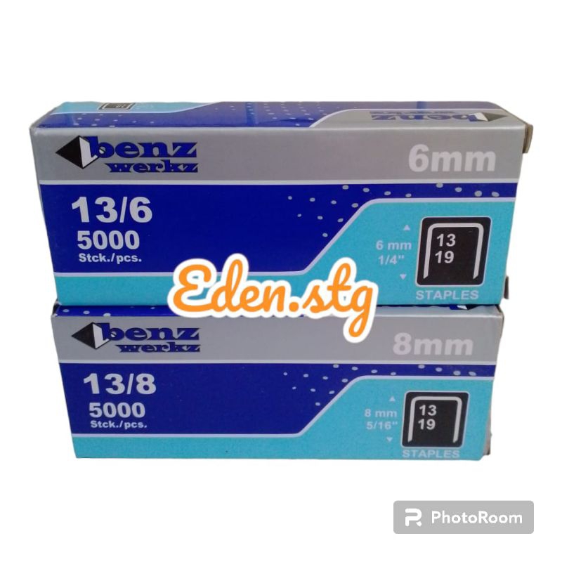 

Isi staples tembak Benz werkz ukuran 8mm 6mm/13/6 dan 13/8 original