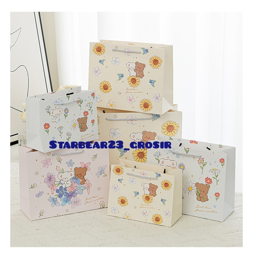 

Paperbag the cute bear in flower garden (CIA 593)