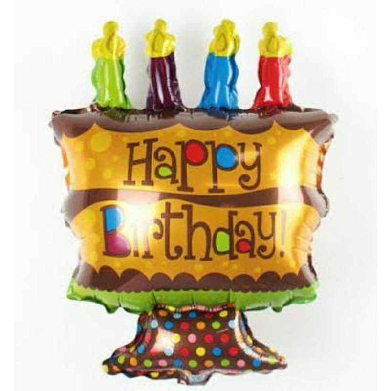 Balon foil kue ulang tahun ultah cake tart happy birthday dekorasi pesta party decoration perlengkap