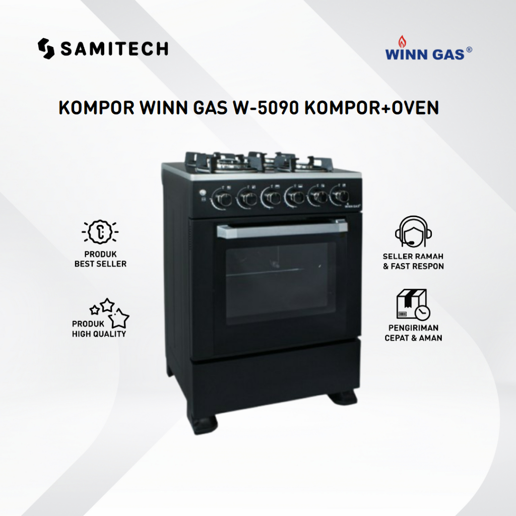 KOMPOR + OVEN WINN GAS W-5090 / W5090 FREESTANDING COOKER