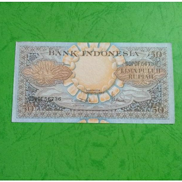 Uang Kertas Kuno 50 Rupiah 1959 VF