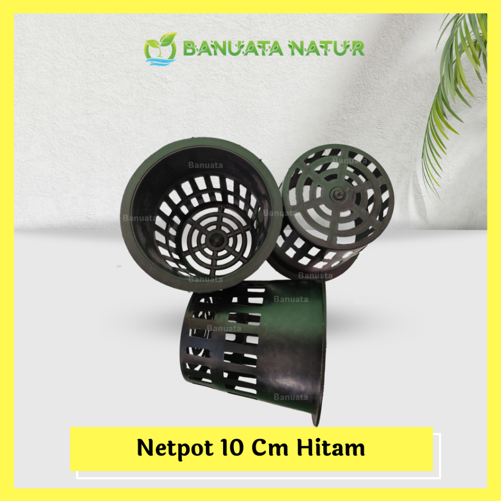Netpot Net Pot Hidroponik Hitam Besar 10 CM Hidroponik Berkualitas Banuata