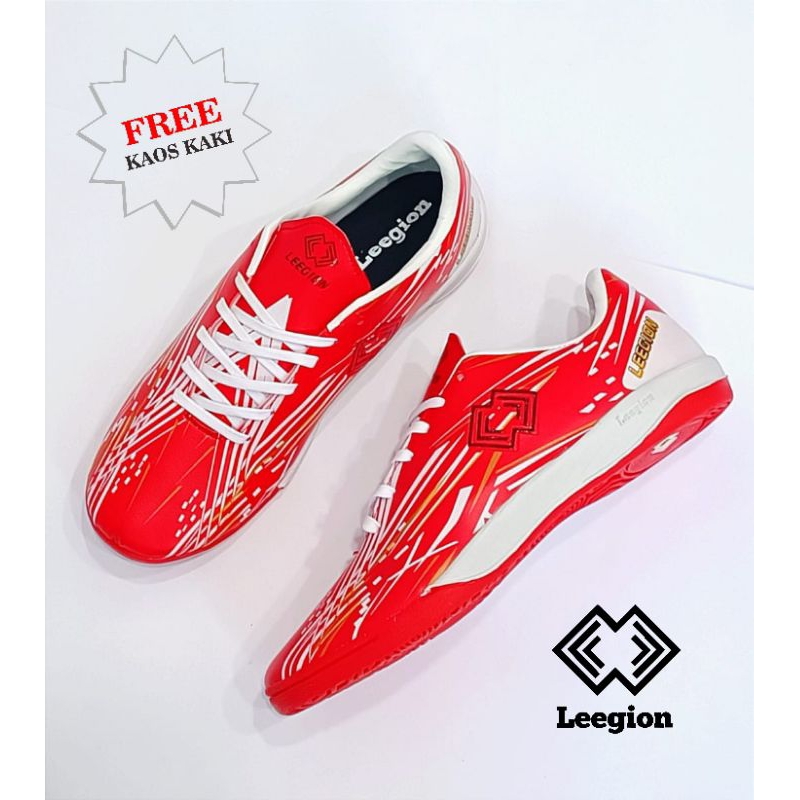 Terbaru  Sepatu Futsal Pria Leegion Thunderbolt in Red white