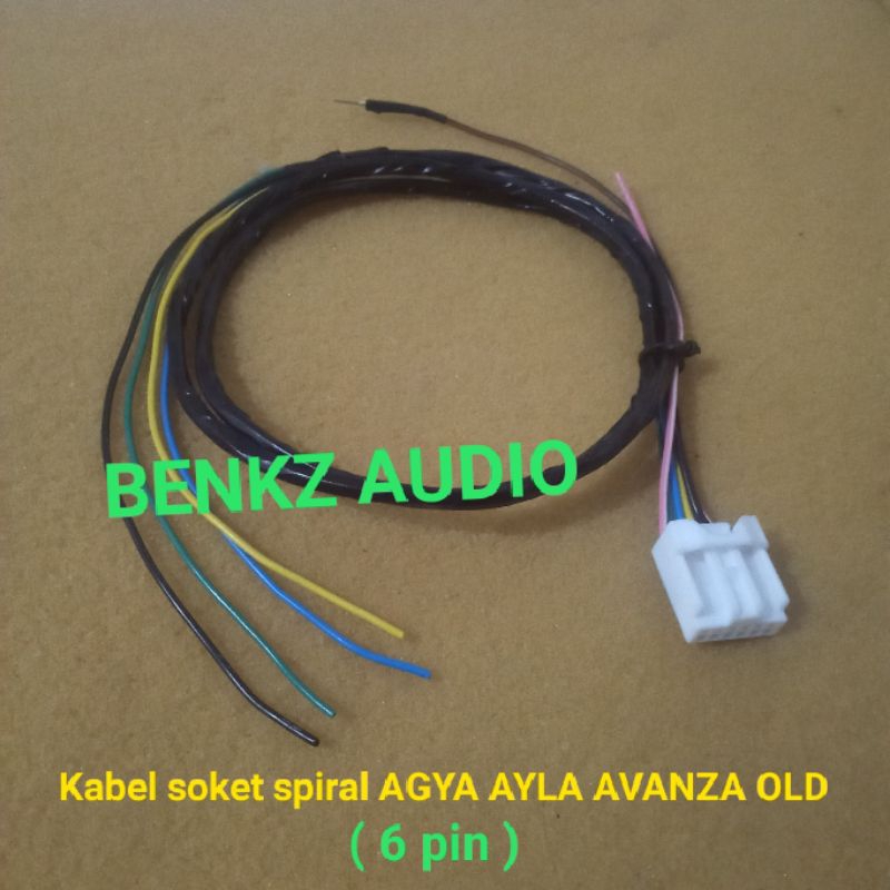 Kabel soket spiral remot stir agya ayla avanza xenia 6 pin