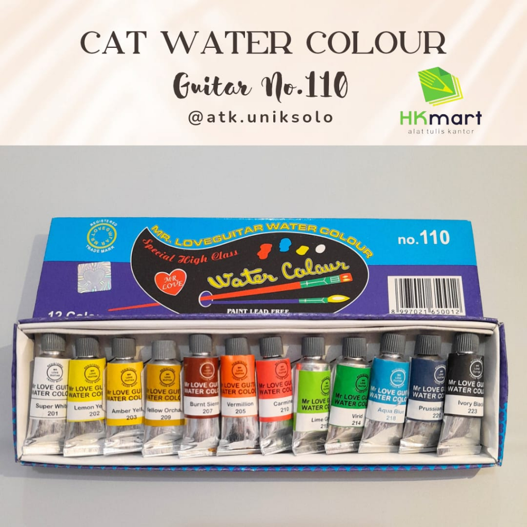 

(TERMURAH) CAT AIR GUITAR NO.110 KECIL DAN NO.120 BESAR CAT LUKIS ISI 12WARNA CAT WATERCOLOR