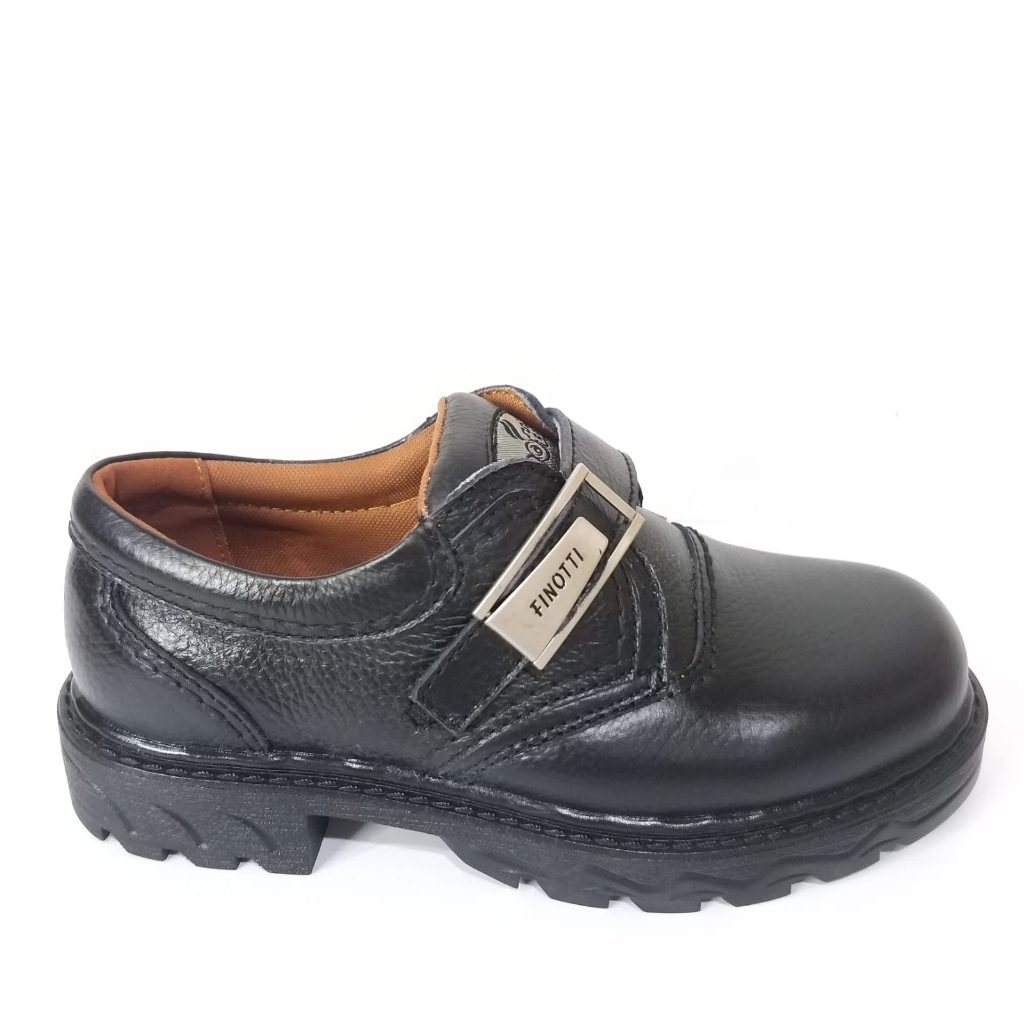 Finotti 97513 Sepatu Boot Pria Original Sepatu Fashion Cowok Original Velcro Kulit Asli