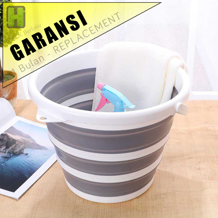 [COD] Mangkok Stainless Tutup Multifungsi Ember Lipat 5L 10L Besar Jumbo Folded Folding Baskom Air C