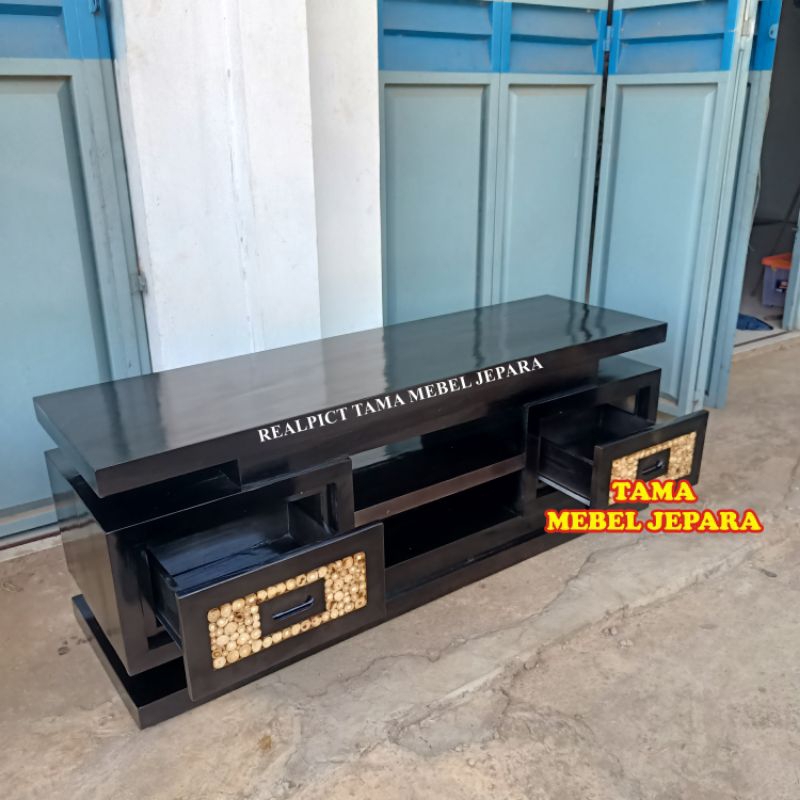 Bufet Meja TV Minimalis Koin Warna Hitam