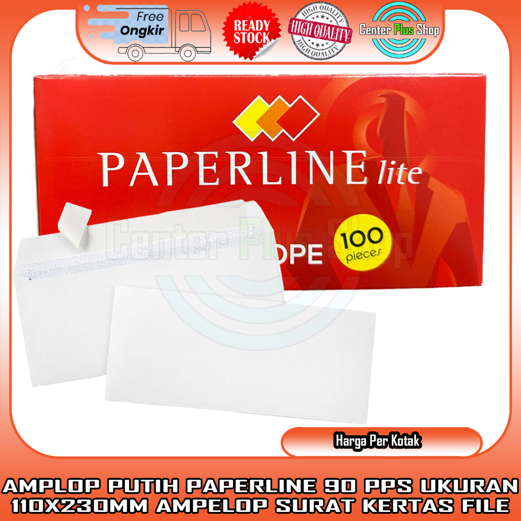 

1 KOTAK AMPLOP PUTIH PAPERLINE 90 PPS UKURAN 110 X 230 MM AMPELOP SURAT KERTAS DOKUMEN ENVELOPE FILE KIRIM PEREKAT 70 GSM AMFLOP SAMPUL PANJANG BESAR PAPER LINE LITE LEMBAR LEMBARAN POLOS PEEL SEAL A4 F4 AIRMAIL AIR MAIL ANGPAU