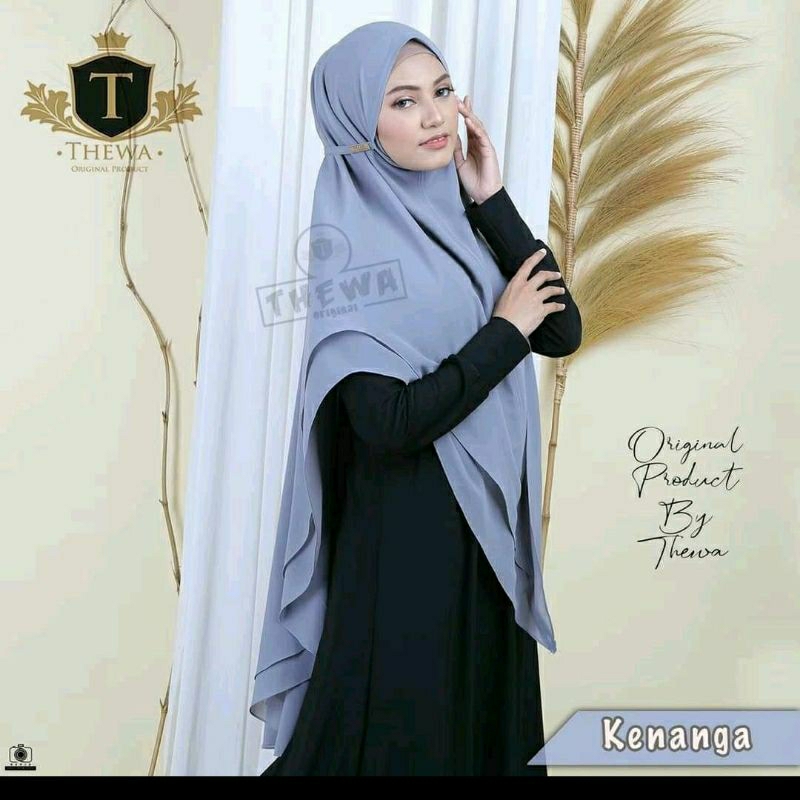 [Grosir/5Pcs]Hijab Thewa Ceruty 2 Layer Runcing Kenanga Tali