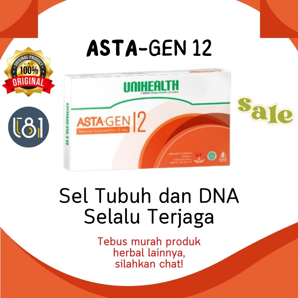 Natural Asthaxantin ASLI / ASTAGEN 12 Unihealth Soho ORIGINAL