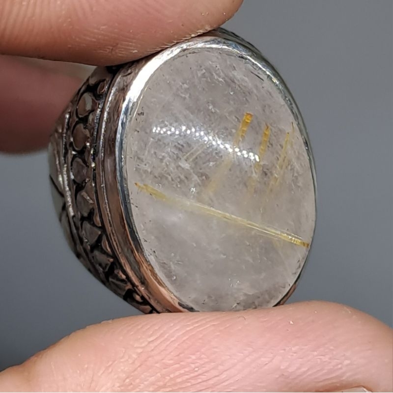 batu rambut cendana serat emas