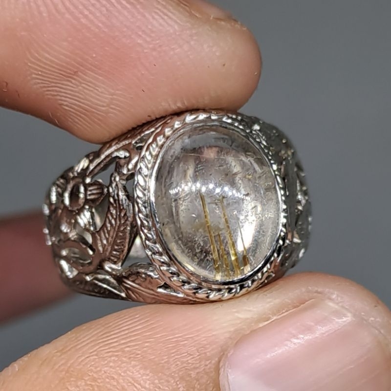 batu rambut cendana serat emas