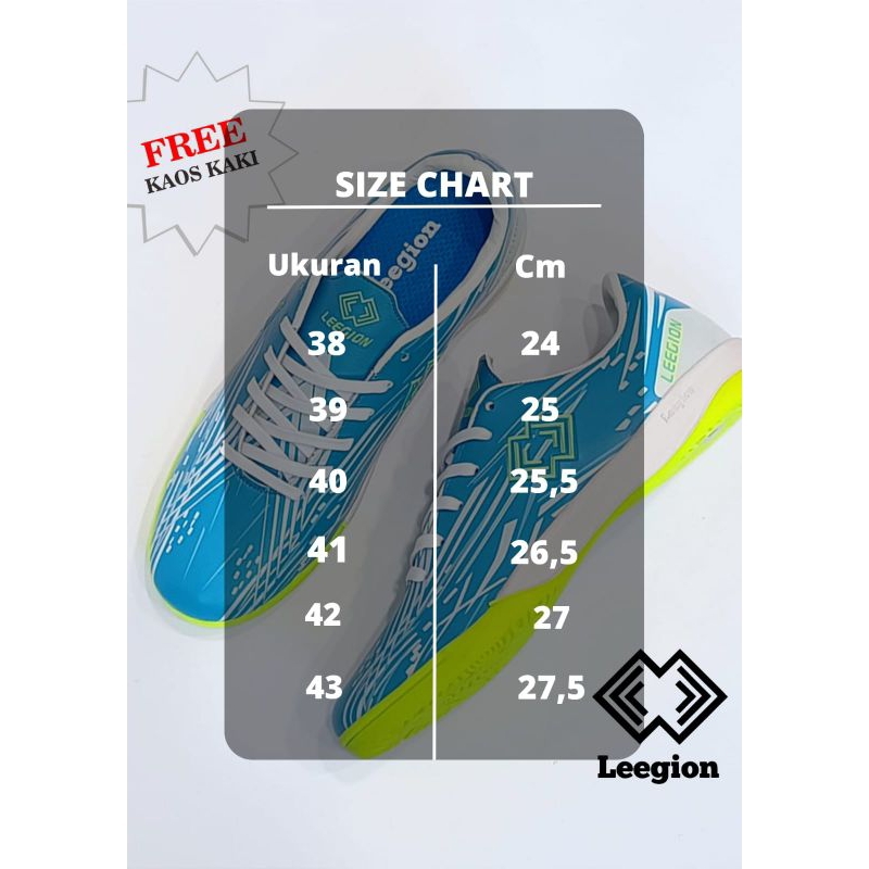 SEPATU FUTSAL LEEGION THUNDERBOLT IN  TOSCA MEDIUM TERBARU