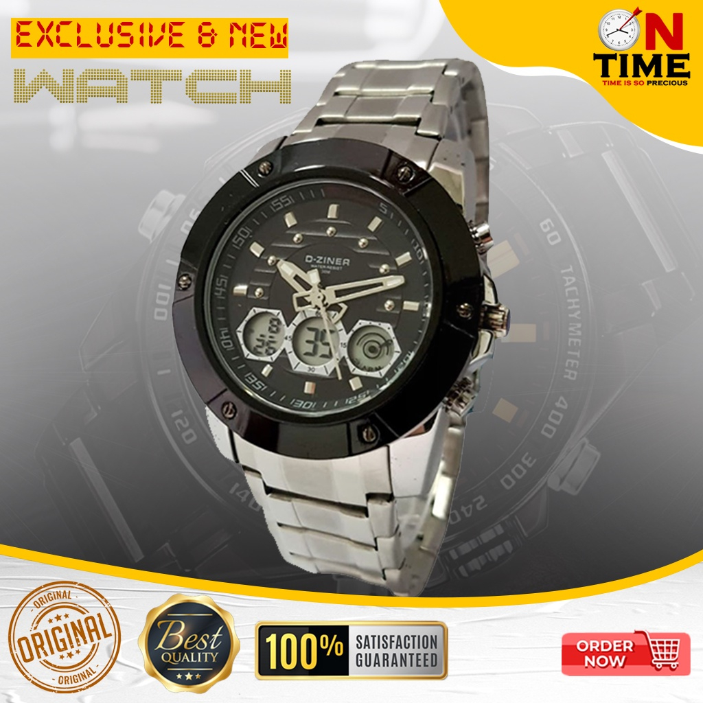 JAM TANGAN PRIA RANTAI D-ZINER 8152 ORIGINAL