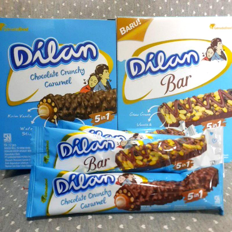 

{ Per Box isi 12 } Dilan Chocolate Bar / Dilan Chocolate Crunchy Caramel / Dilan Waffle - Kemasan Box