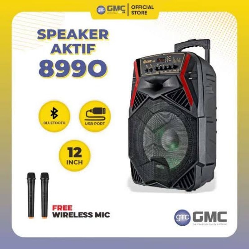 GMC SPEAKER MULTIMEDIA BLUETOOTH 899O +2 WIRELESS MIC 12 inch