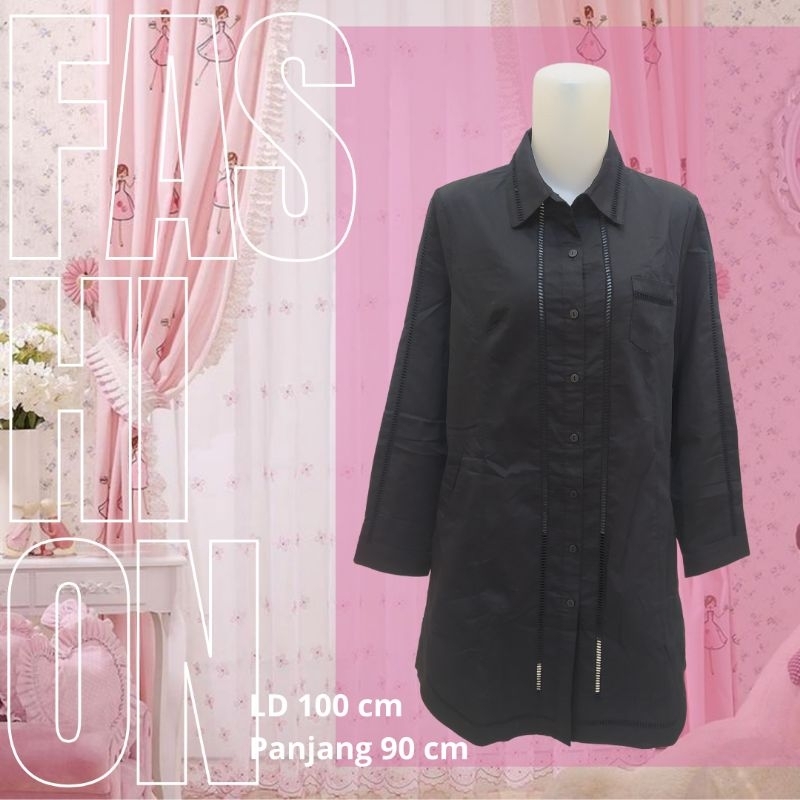Atasan/kemeja tunik saku kanan kiri