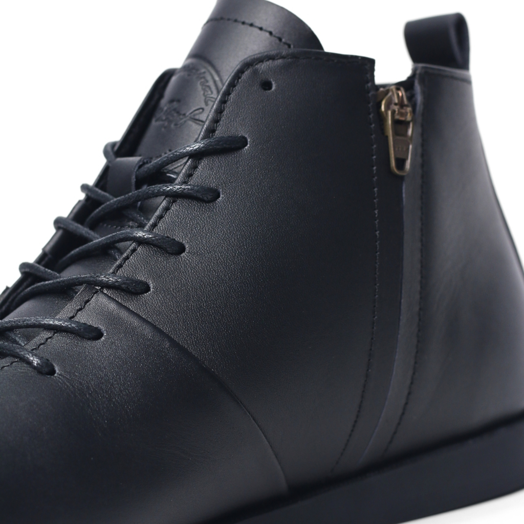 murah bradleys oliver black - sepatu kulit kasual semi boots formal zipper pria sepatu boots