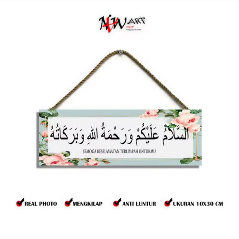 Hiasan dinding Assalamualaikum papan gantungan pintu dekorasi rumah pajangan kamar