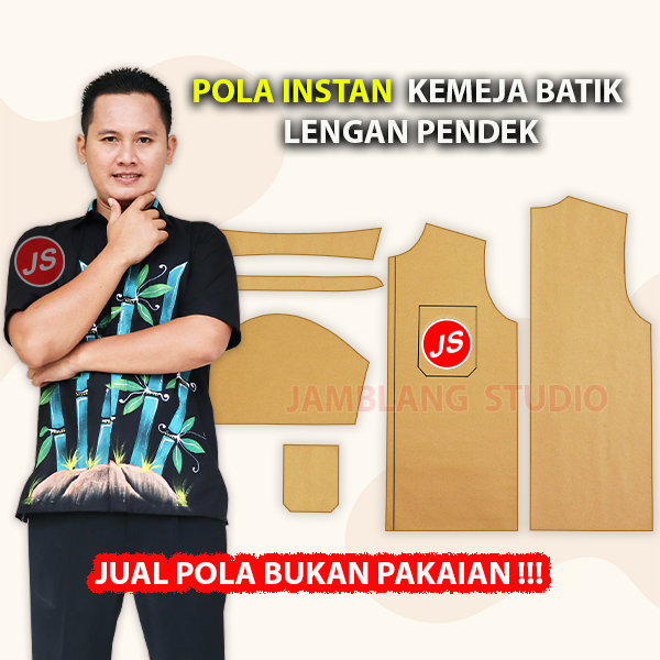 Pola Instan Kemeja Batik Lengan Pendek