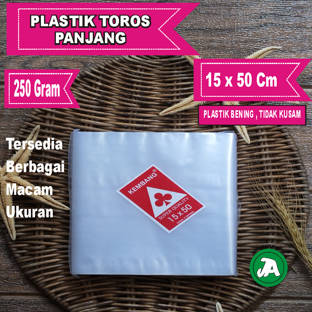 

Plastik Toros Panjang 15 x 50 Cm Plastik kerupuk Plastik Terompet Bening-250 Gram