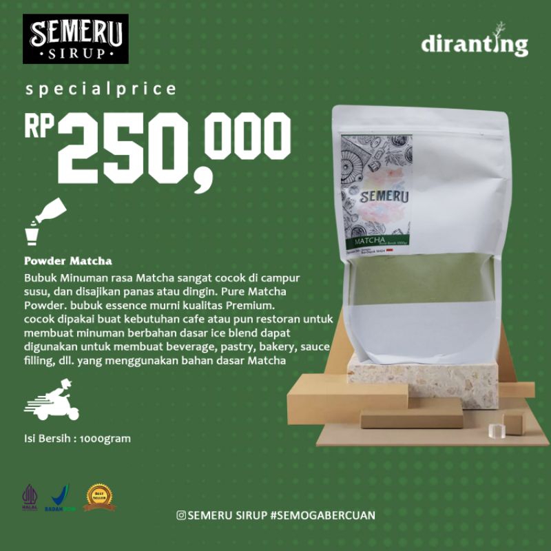 

SEMERU POWDER PREMIUM MATCHA 1000gram