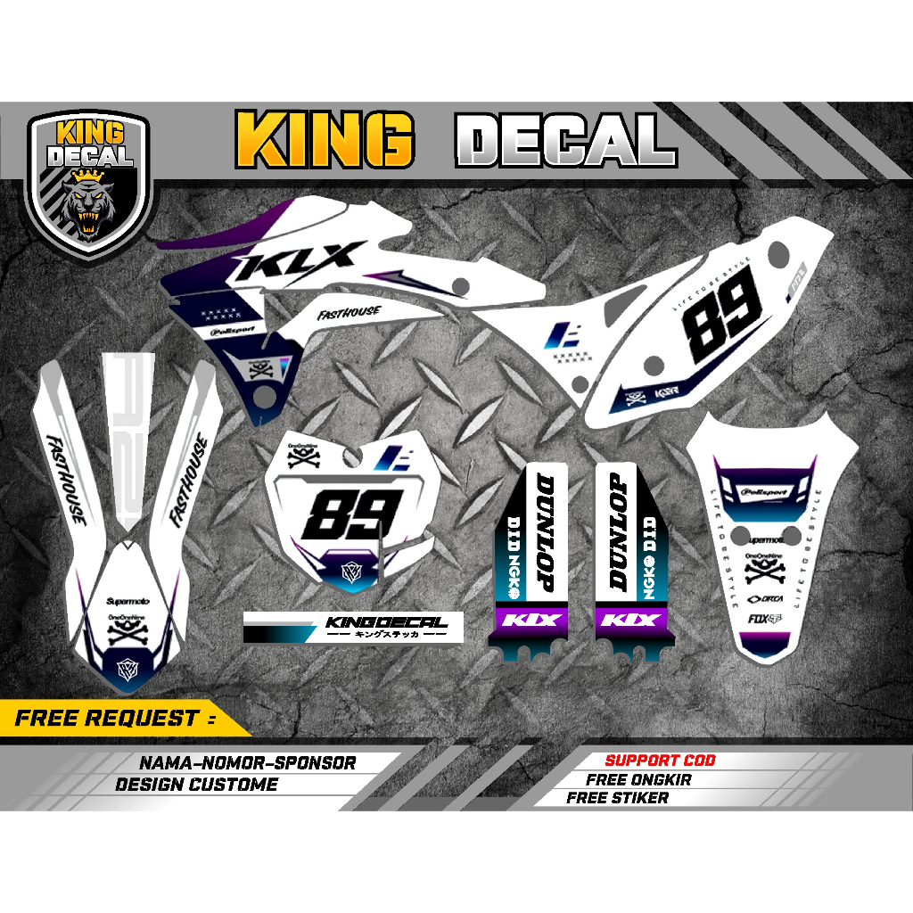 DECAL STICKER KLX GORDON FULL BODY / DECAL GORDON / DECAL STIKER VARIASI KLX GORDON / STICKER KLX ST